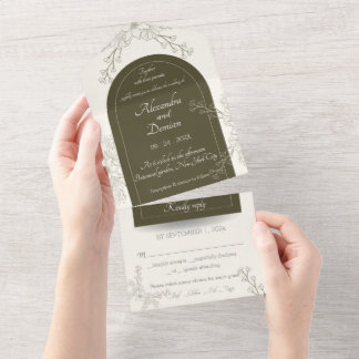 All in One Wedding Invite, template, personalized All In One Einladung