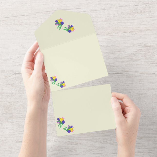 All in One Wedding InviteTulips Einladung (Abreißtisch)