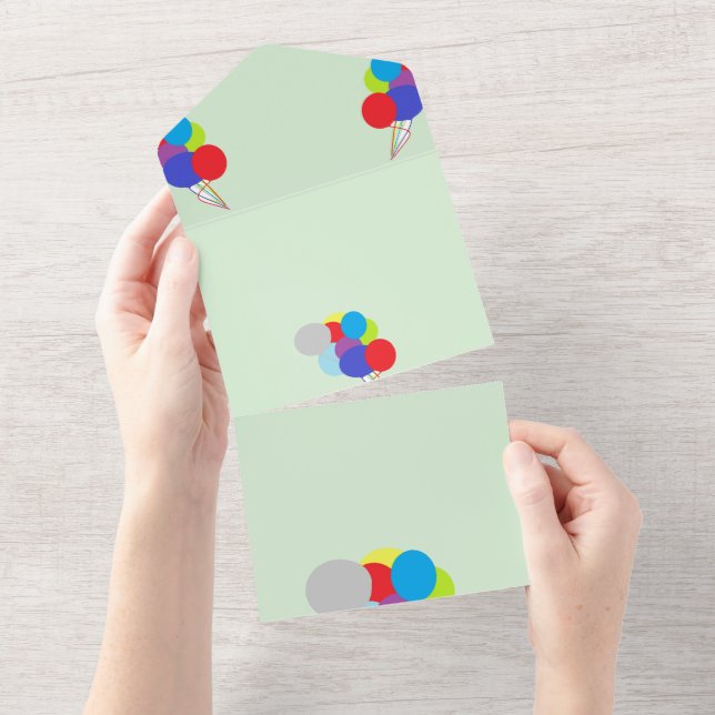 All in One Wedite Einladung : Balloons (Abreißen)