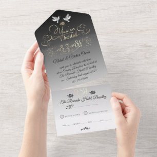 All in One Wedite Invite para boda con corazones All In One Einladung