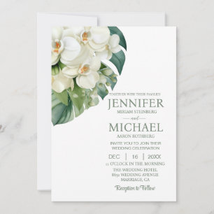 All in One White Orchids Hochzeitseinladungen Einladung