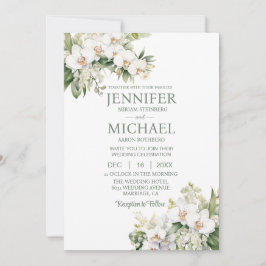 All in One White Orchids Hochzeitseinladungen Einladung