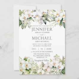 All in One White Orchids Hochzeitseinladungen Einladung