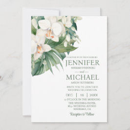 All in One White Orchids Hochzeitseinladungen Einladung