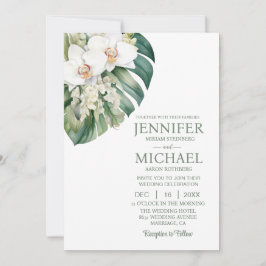 All in One White Orchids Hochzeitseinladungen Einladung