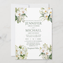 All in One White Orchids Hochzeitseinladungen Einladung