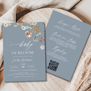All in One Wildblume Baby in Bloom Baby Dusche Einladung