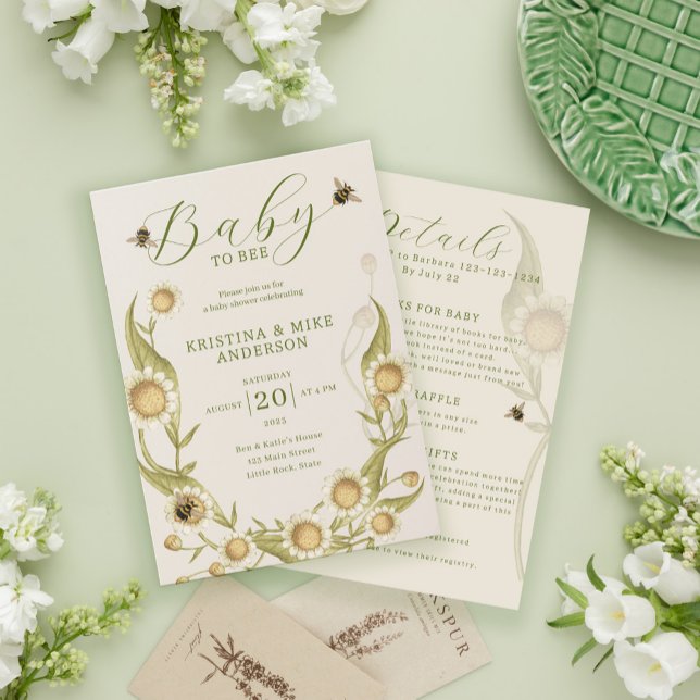 All in one Wildblume Daisy Baby Shower Einladung (Von Creator hochgeladen)
