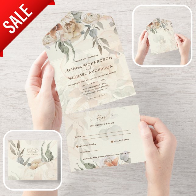 All Inclusive Pampas Grass BOHO Wedding RSVP All In One Einladung (Von Creator hochgeladen)
