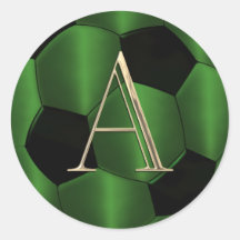 ALL INITIALS Emerald Green and Black Soccer Ball