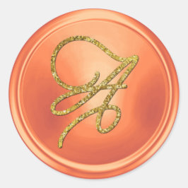 ALL INITIALS Gold Script Monogram Copper Runder Aufkleber