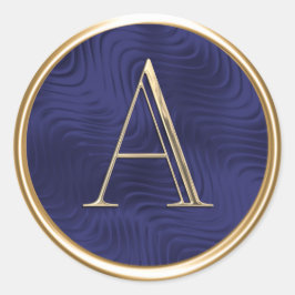 ALL INITIALS Monogram Navy Blue Classic Round Runder Aufkleber