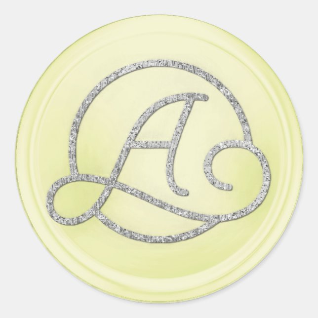 ALL INITIALS Silver Circle Monogram Butter Runder Aufkleber (Vorderseite)