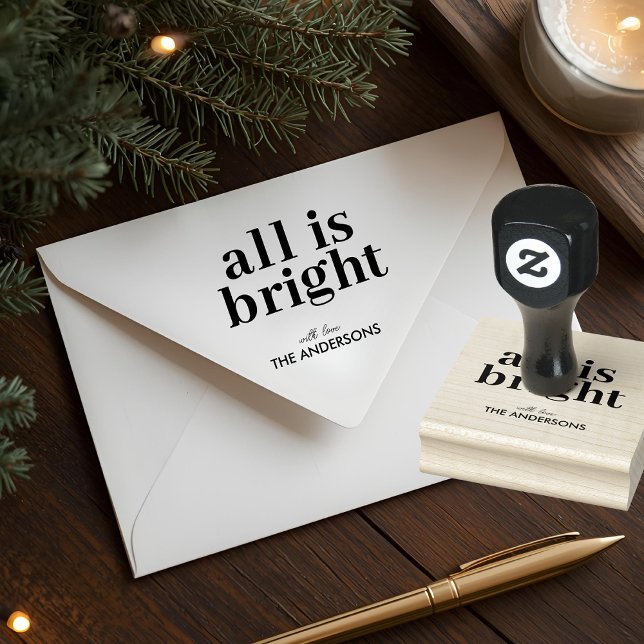 All Is Bright Personalized Christmas Gummistempel (Von Creator hochgeladen)