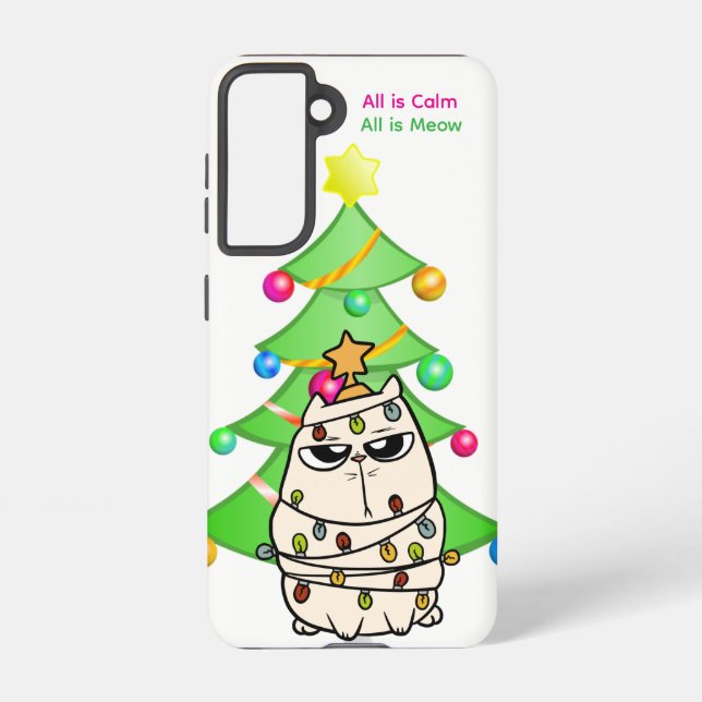 All Is Calm All Is Meow Cat Samsung Galaxy Case Samsung Galaxy Hülle (Rückseite)