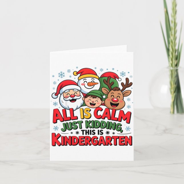 All Is Calm Funny Xmas Kindergarten Christmas Seas Karte (Vorderseite)