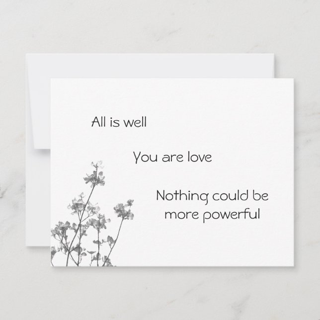 "All is Well"-Karte (Vorderseite)