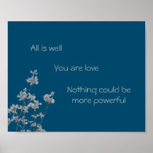 "All is Well" Poster (blau)