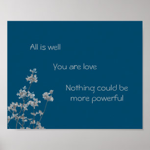 "All is Well" Poster (blau)