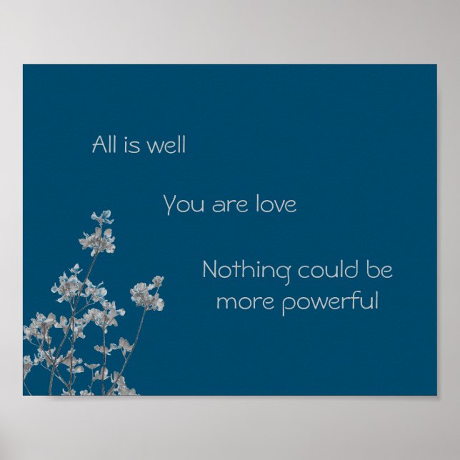 "All is Well" Poster (blau) (Vorne)