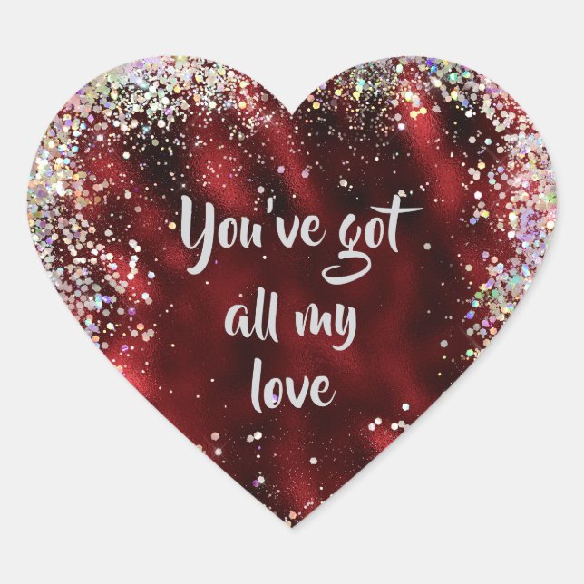 All meine Liebe Affirmation Erinnerung Herz-Aufkleber (Vorderseite)