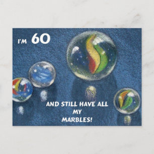 ALL MEINE MARBLES 60. GEBURTSTAG POSTKARTE