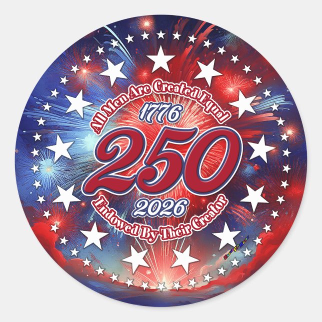 All Men Are Created Graphics Fireworks Clouds Runder Aufkleber (Vorderseite)