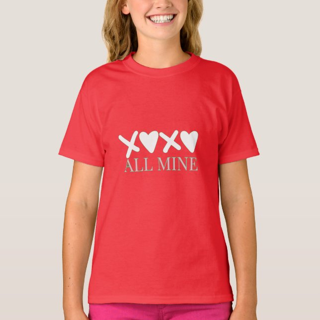 ALL MINE XOXO Valentine Shirt - Minimal Love Desig (Vorderseite)