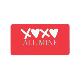 ALL MINE XOXO Valentine Shirt - Minimal Love Desig Adressaufkleber