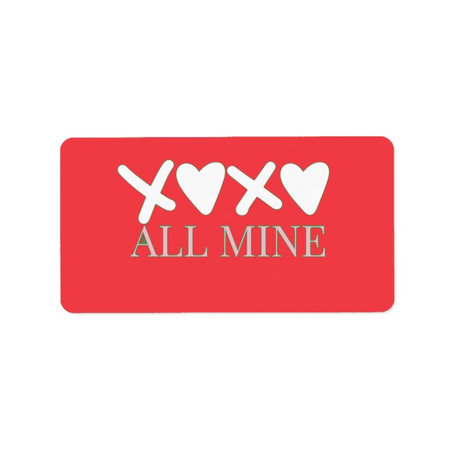 ALL MINE XOXO Valentine Shirt - Minimal Love Desig Adressaufkleber (Vorne)