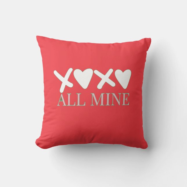 ALL MINE XOXO Valentine Shirt - Minimal Love Desig Kissen (Vorderseite)