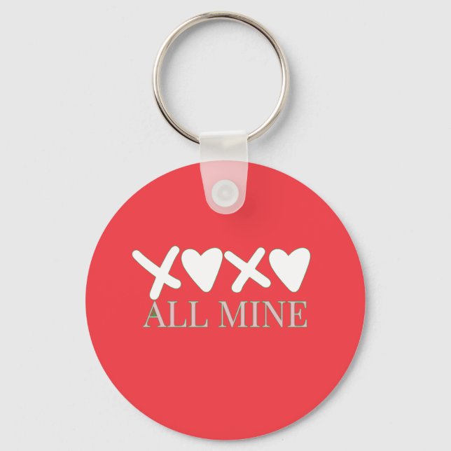 ALL MINE XOXO Valentine Shirt - Minimal Love Desig Schlüsselanhänger (Vorderseite)