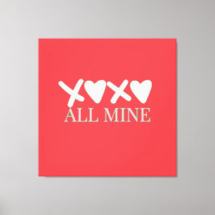 ALL MINE XOXO Valentins-Shirt - Minimalistisches L Leinwanddruck