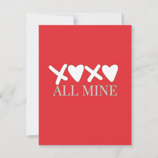ALL MINE XOXO Valentins-Shirt - Minimalistisches L Mitteilungskarte