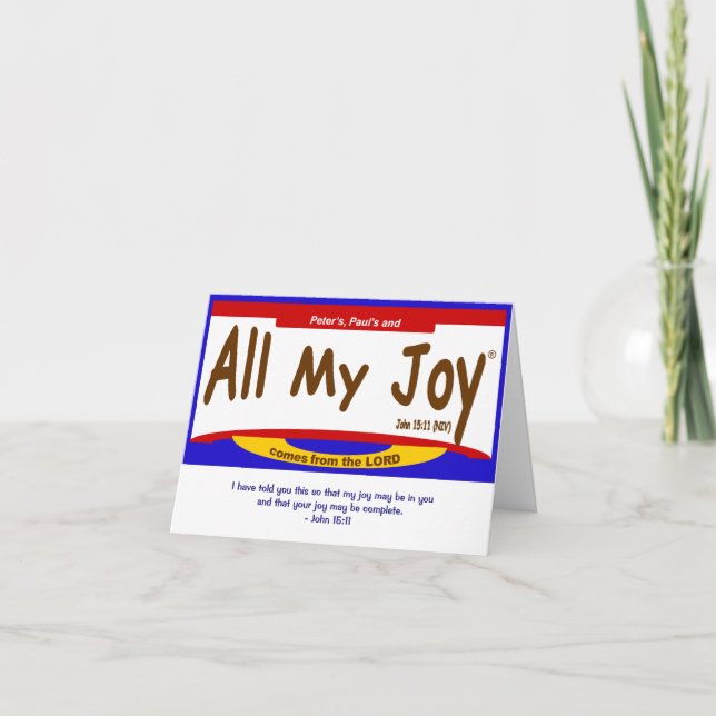 All My JoyLord Note Card, Umschlag inbegriffen Karte (Vorderseite)