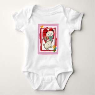 "All My Liebe" Retro Katze Valentine Säugling Stra Baby Strampler