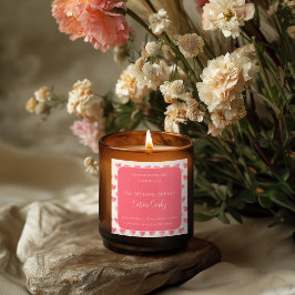 All My Love Valentine – Romantic Pink Candle Label Quadratischer Aufkleber