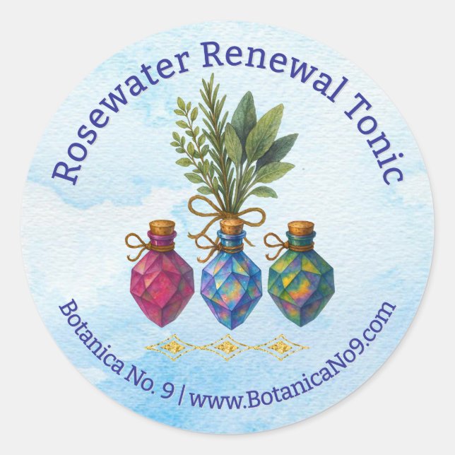 All Natural Botanical Herbal Handmade Product  Runder Aufkleber (Vorderseite)