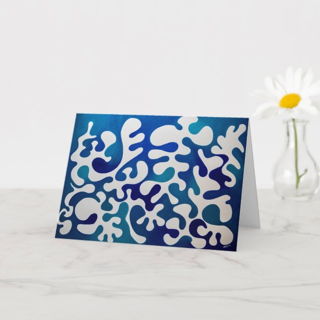 All Occasion Blue Abstract Greeting Card Karte (Kleine Pflanze)