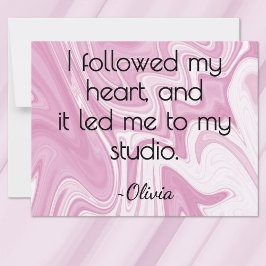 All-Occasion Name Pink and White Marbled Ink Flat Mitteilungskarte