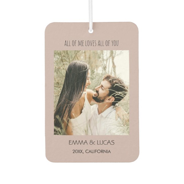 All of Me Loves All of You Custom Photo Collage  Autolufterfrischer (Vorderseite)