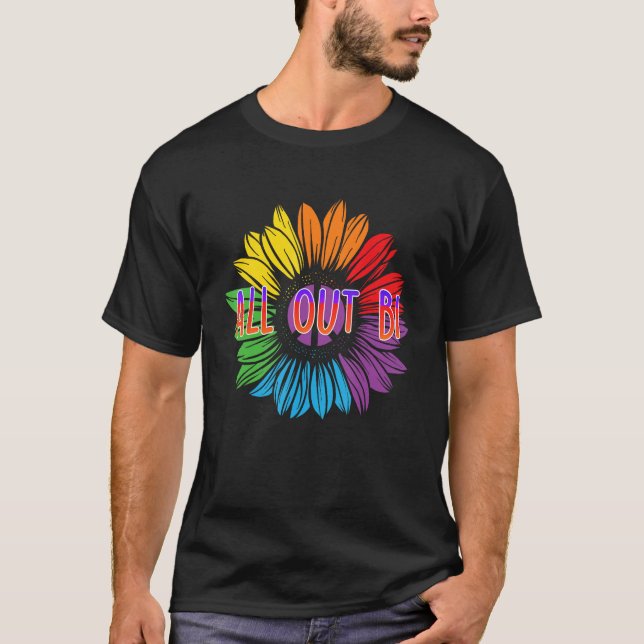 All Out Bi Bisexual Motivational Quote Bi Pride T-Shirt (Vorderseite)