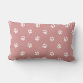 All Over Animal Paw Print Blush Pink Lendenkissen