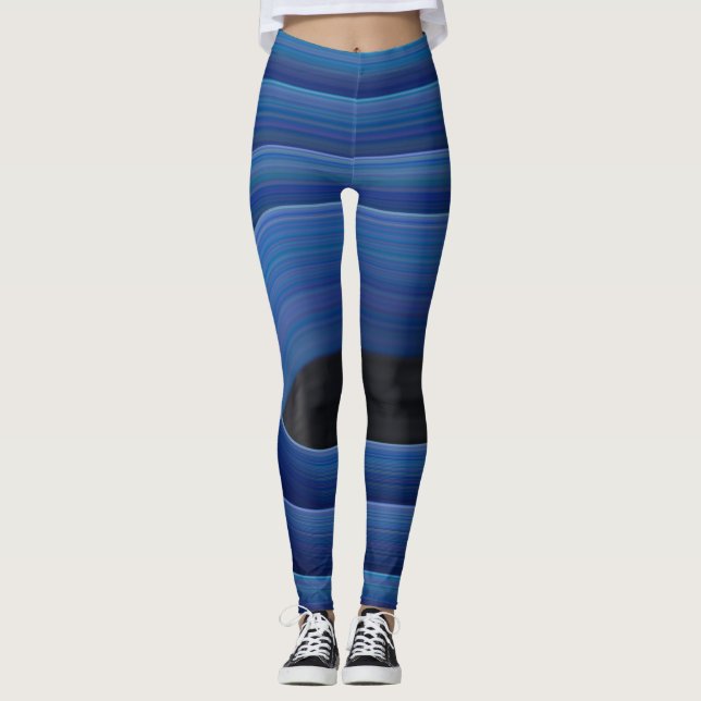 All-over-Print-Leggings mit blauem Skeet Leggings (Vorderseite)