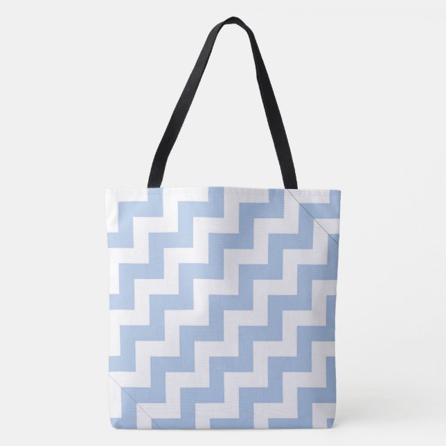 All Over Print Light Blue & White Diagonal Zigzags (Vorderseite)