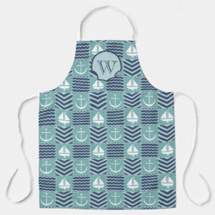 All-over-Print-Schürze für Nautic Quilt Schürze