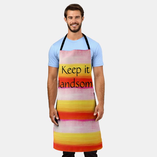 All Over Print Schürze Keep it Handsome Stripe (Getragen)