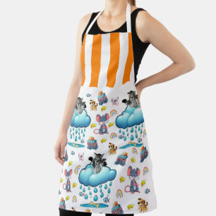 All Over Print Schürze Orange Stripe Hund Katze Ma