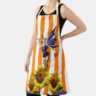 All Over Print Schürze Orange Stripe Sonnenblume F