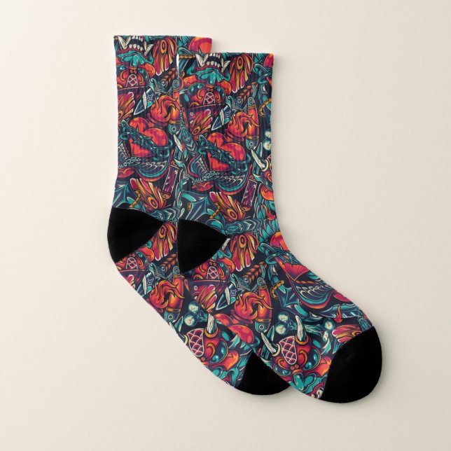 All-Over-Print-Socken im japanischen Stil Socken (Paar)